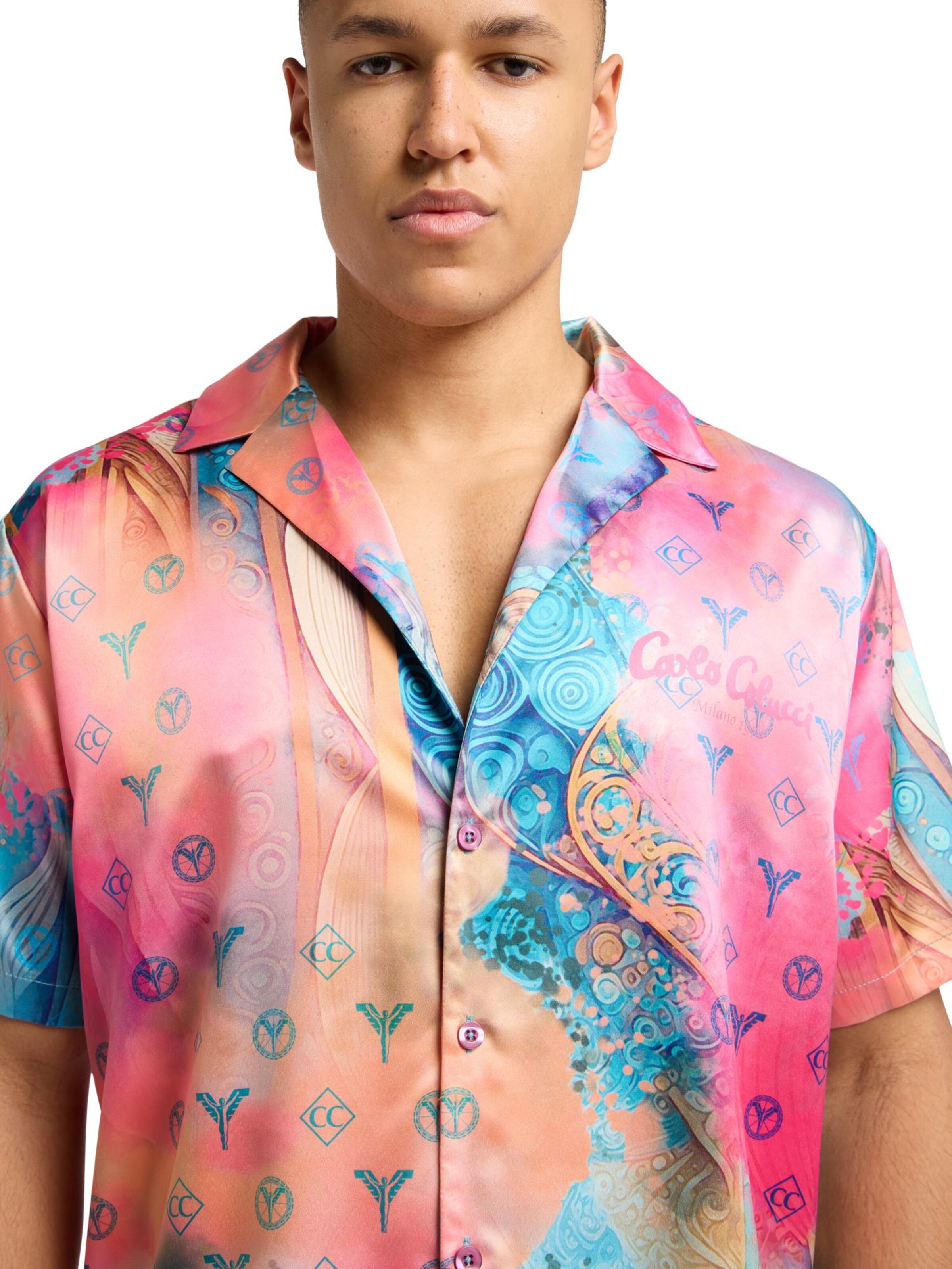 Carlo Colucci Comfort fit Overhemd 'Eikemann' in Roze