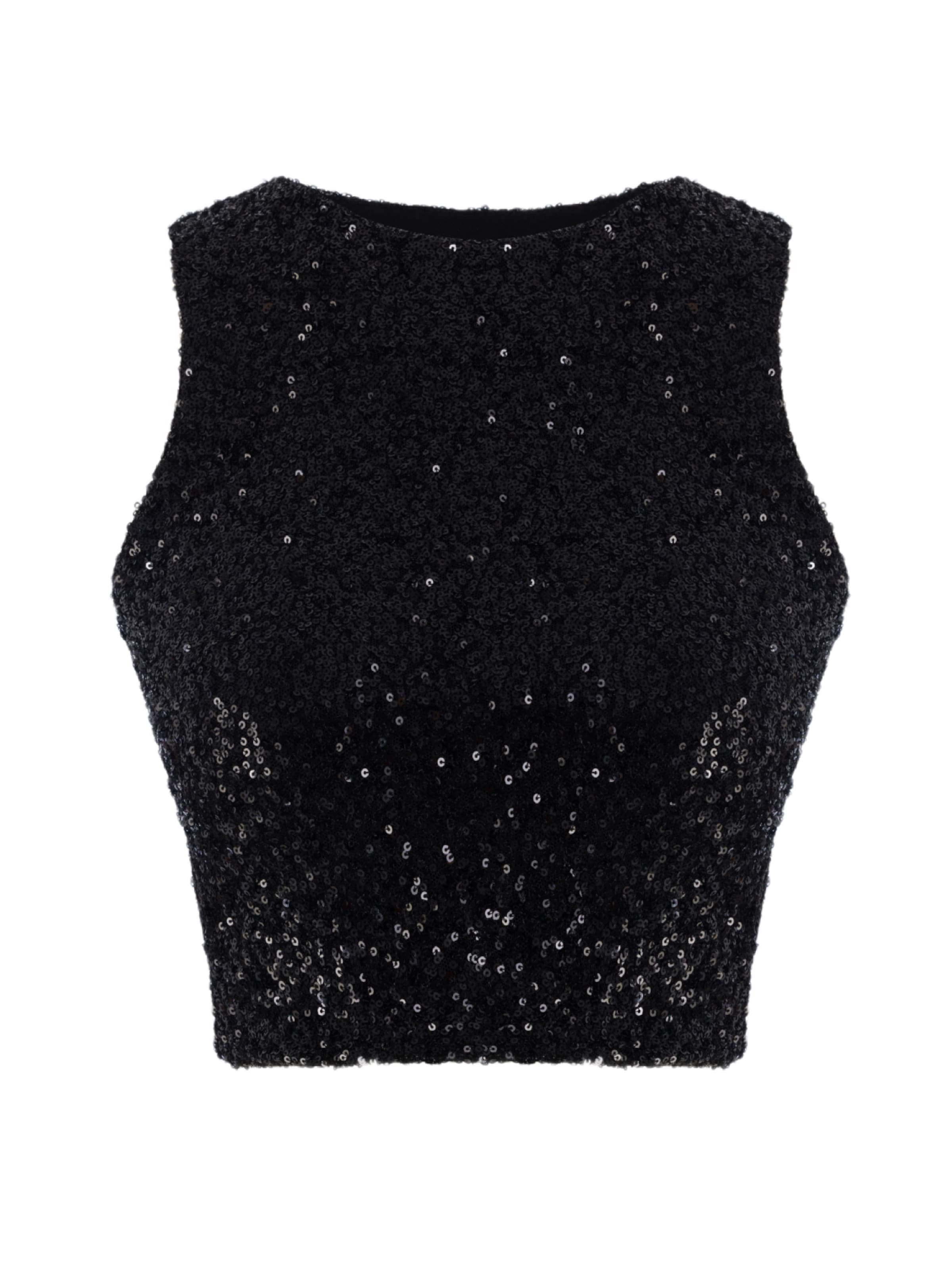 No Matter What Top in Schwarz: Vorderseite