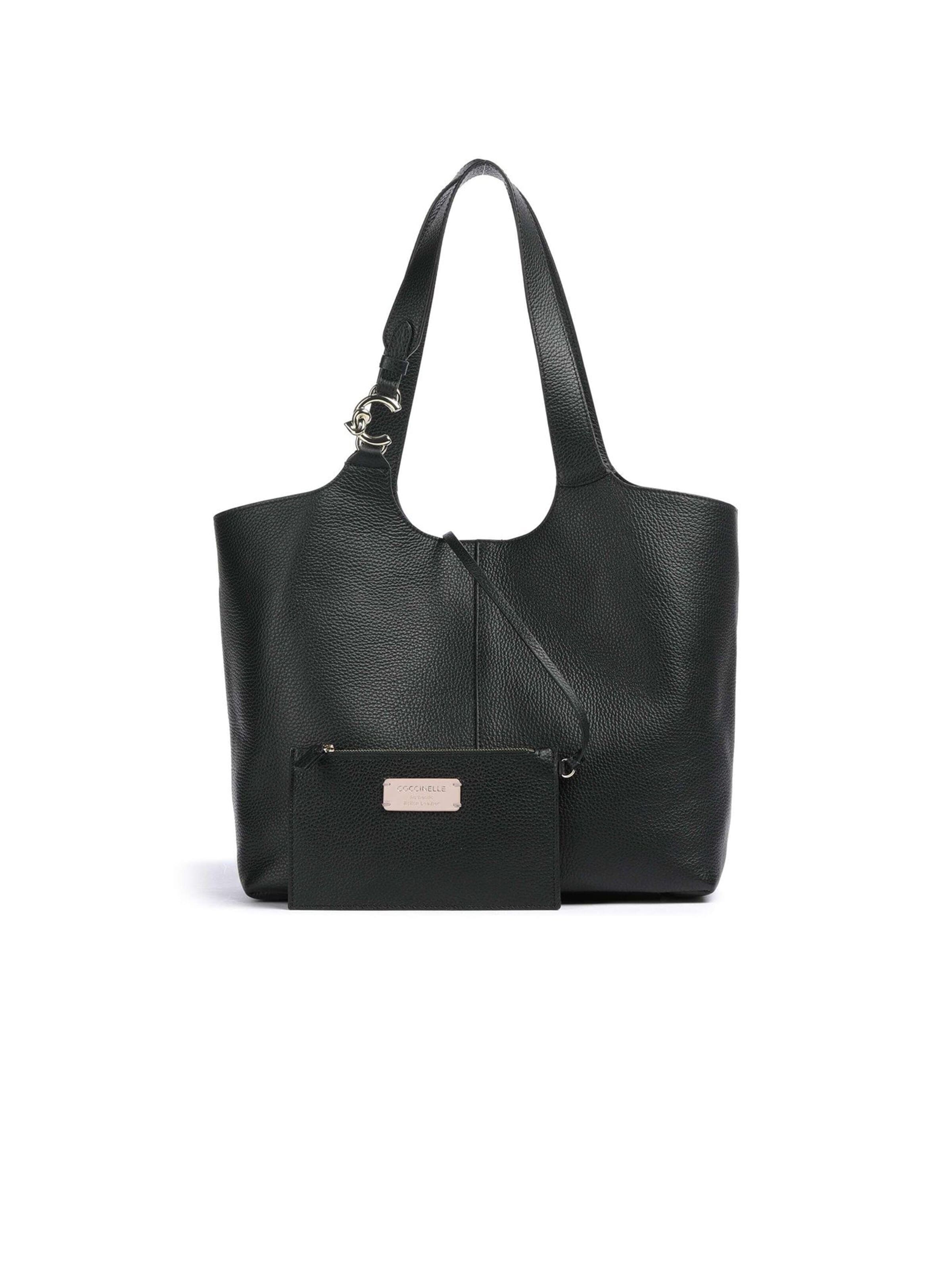 Coccinelle Schultertasche 'Coccinelle C-Easy Handbag Grained Leather'‌ in Schwarz: Vorderseite