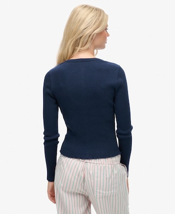 Superdry Gebreid vest in Blauw