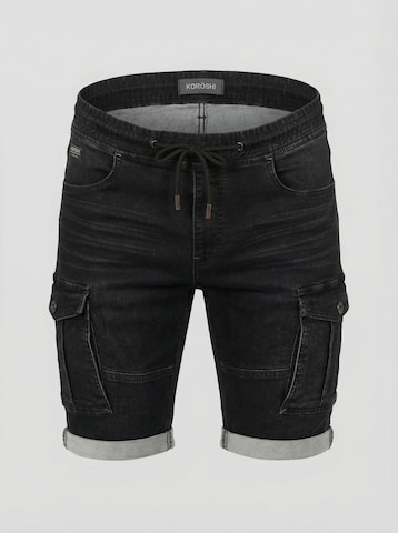 juoda KOROSHI Prigludęs Darbinio stiliaus džinsai