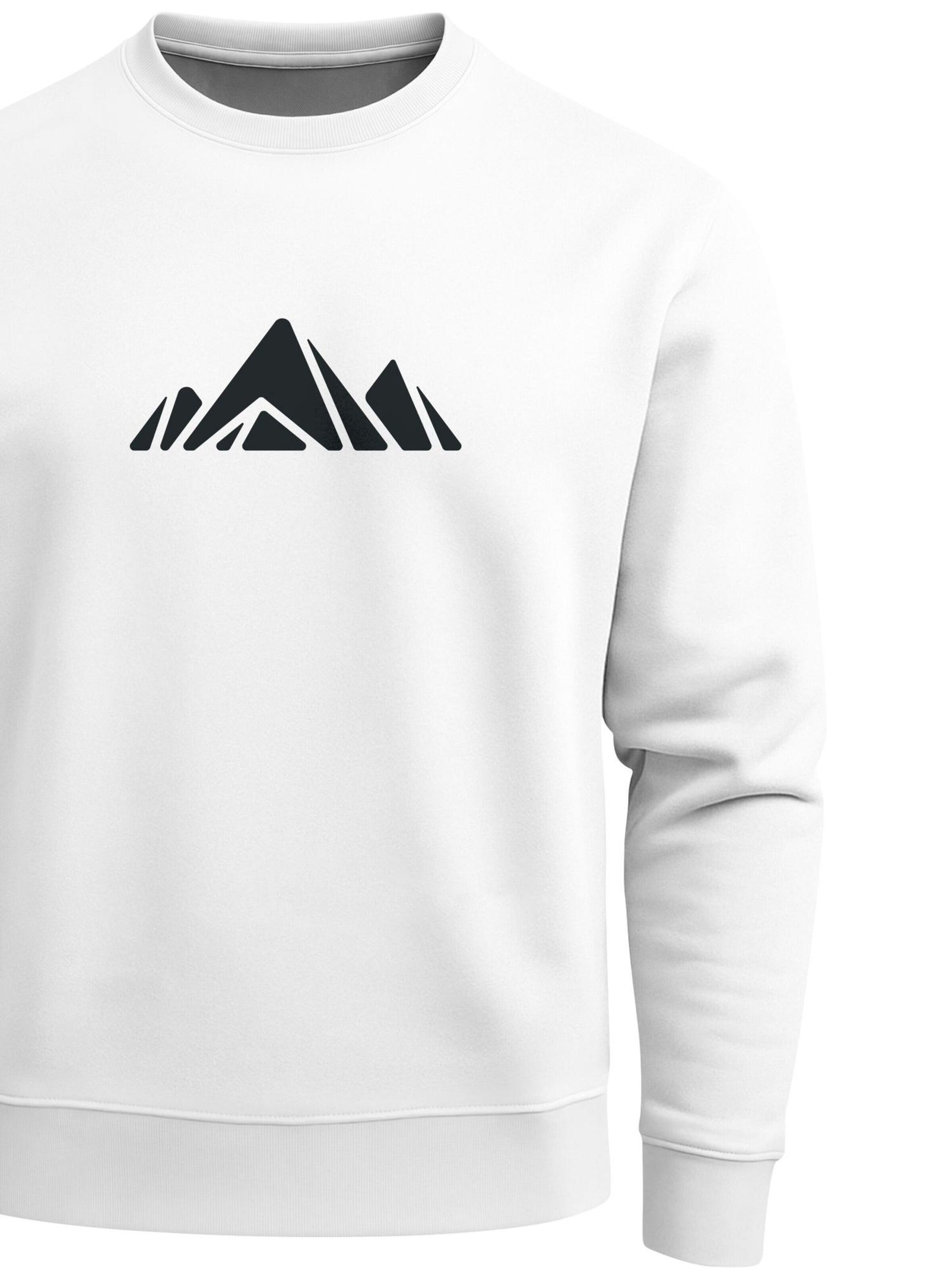 Neverless Sweatshirt 'Berg Polygon' in White