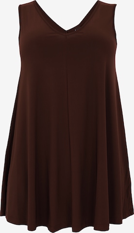 Yoek Top in Brown: front