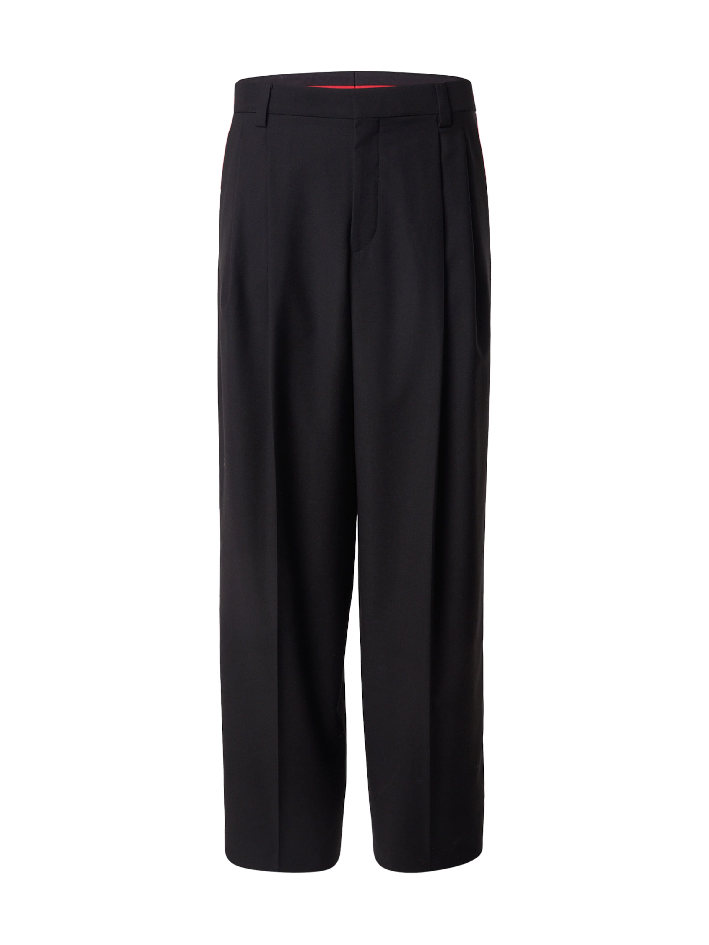 HUGO Szabványos Ráncos nadrág 'Fedix251' - fekete: elől