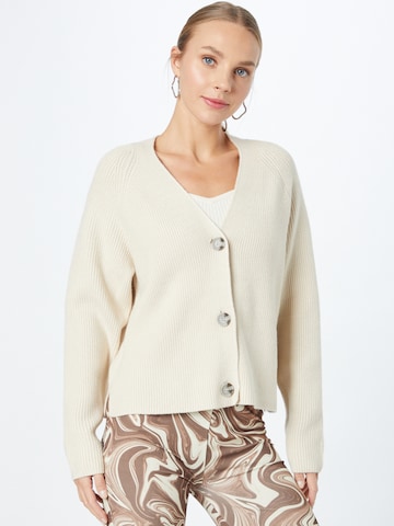 TOM TAILOR DENIM Knit cardigan in Beige: front