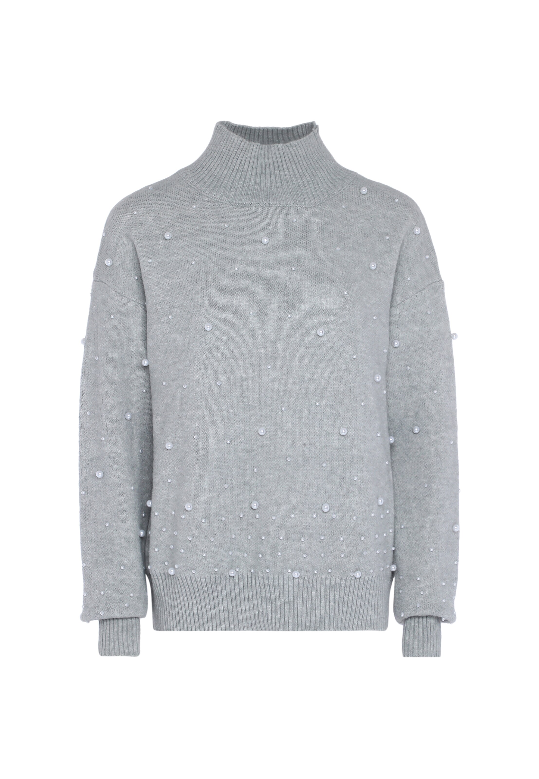 Pullover di faina in grigio: frontale