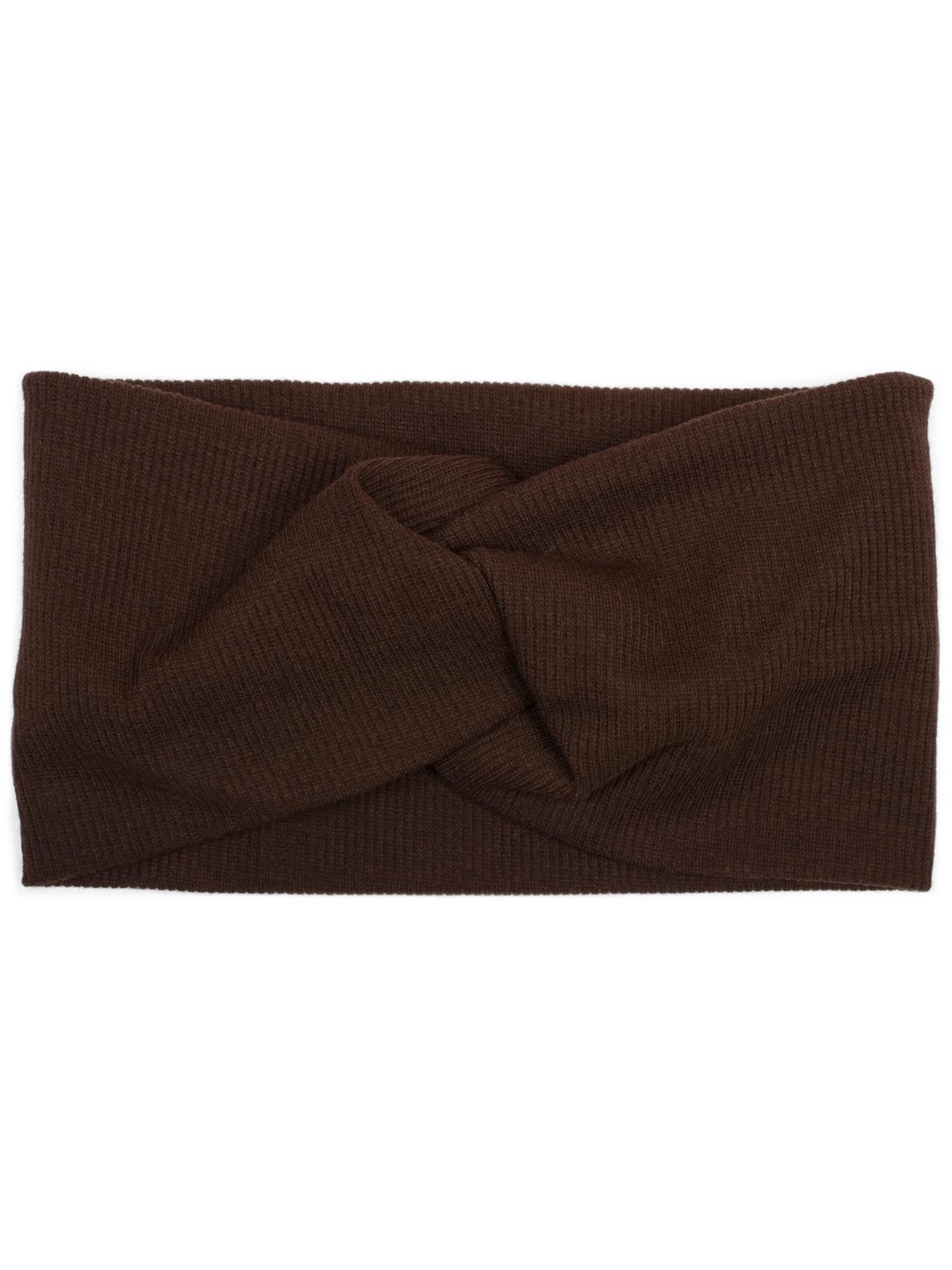 styleBREAKER Hair Jewelry 'Feinripp Haarband gedreht' in Brown: front