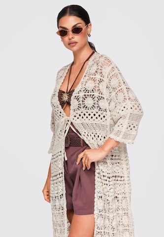 Pull-over oversize 'OW-SW-E0002' Ombre en beige