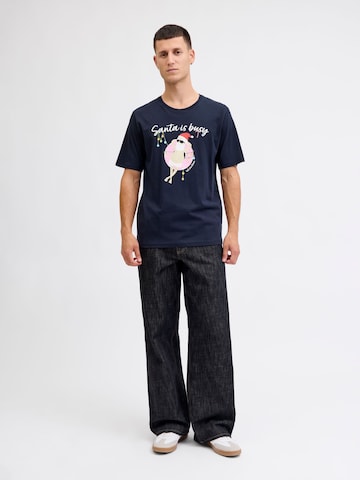 JACK & JONES Shirt 'X-Mas' in Blue
