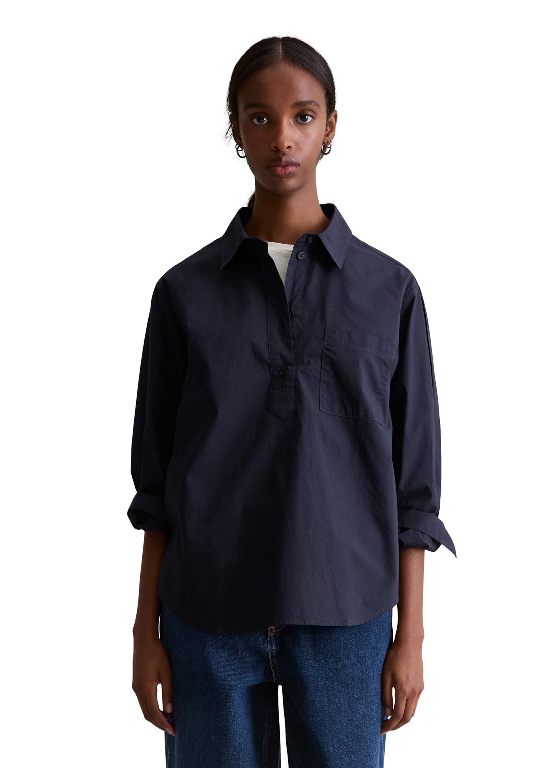 Marc O'Polo DENIM Blouse in Blauw: voorkant