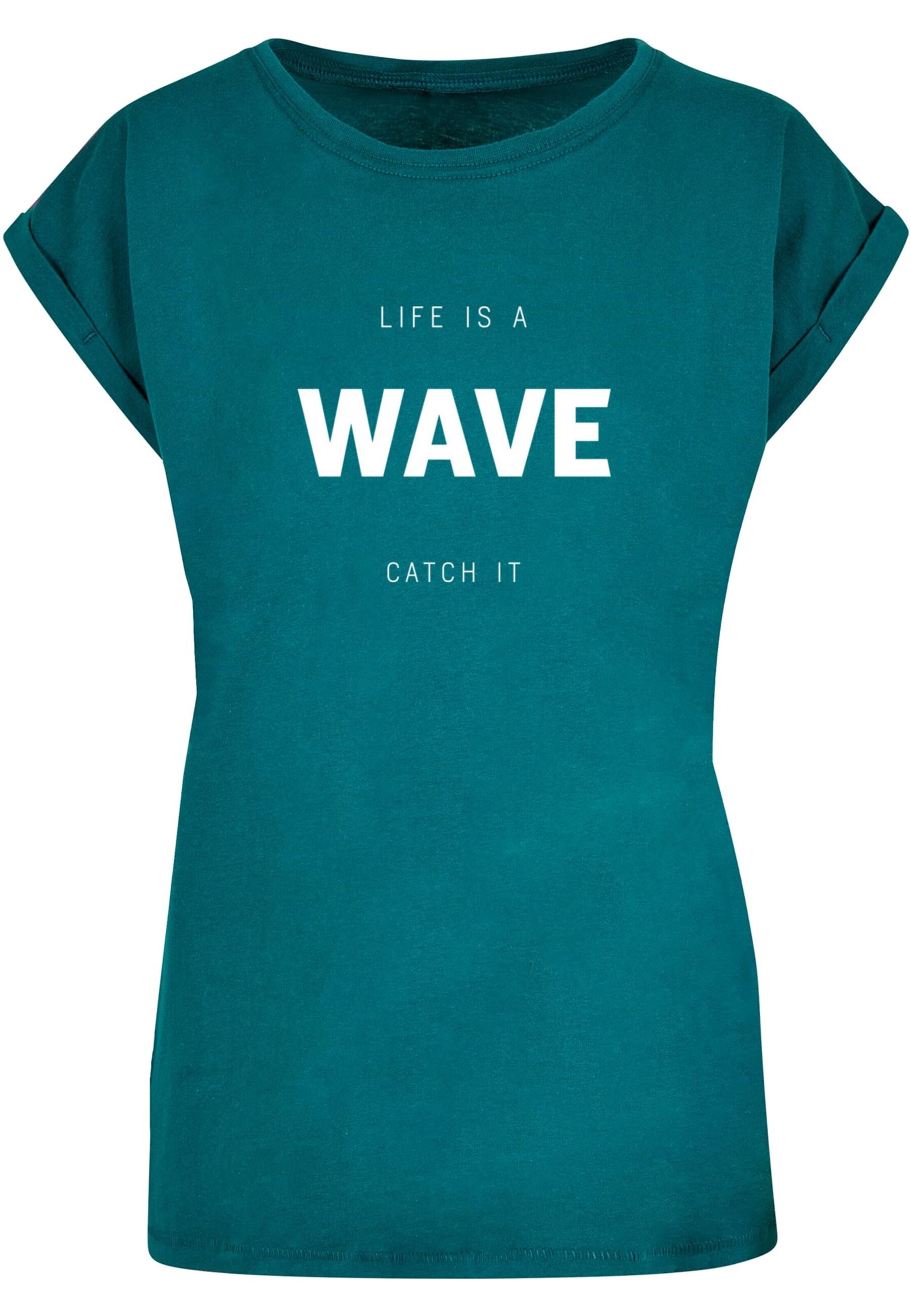 T-shirt 'Summer - Life is a wave' Merchcode en vert : devant
