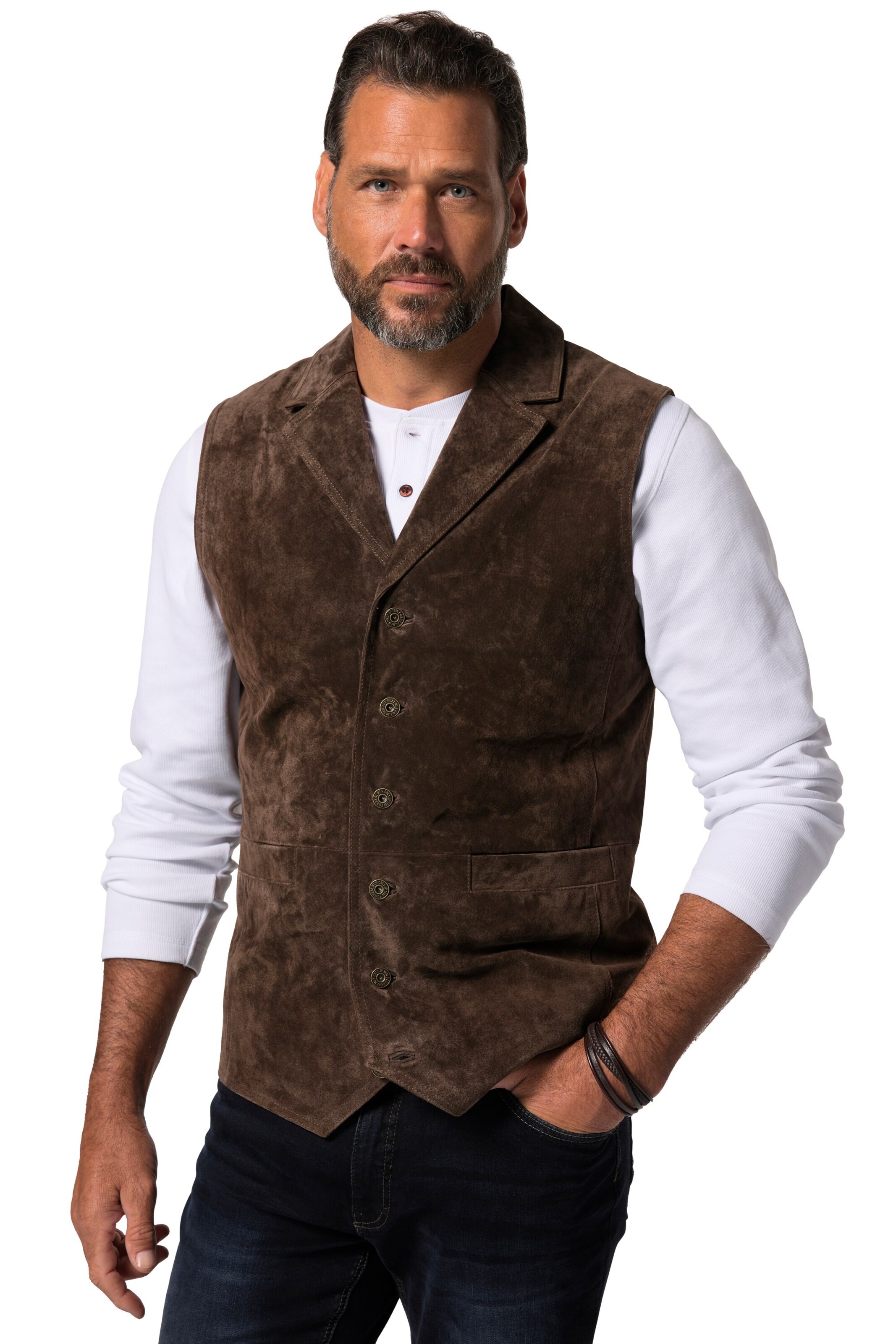 JP1880 Bodywarmer in Bruin: voorkant