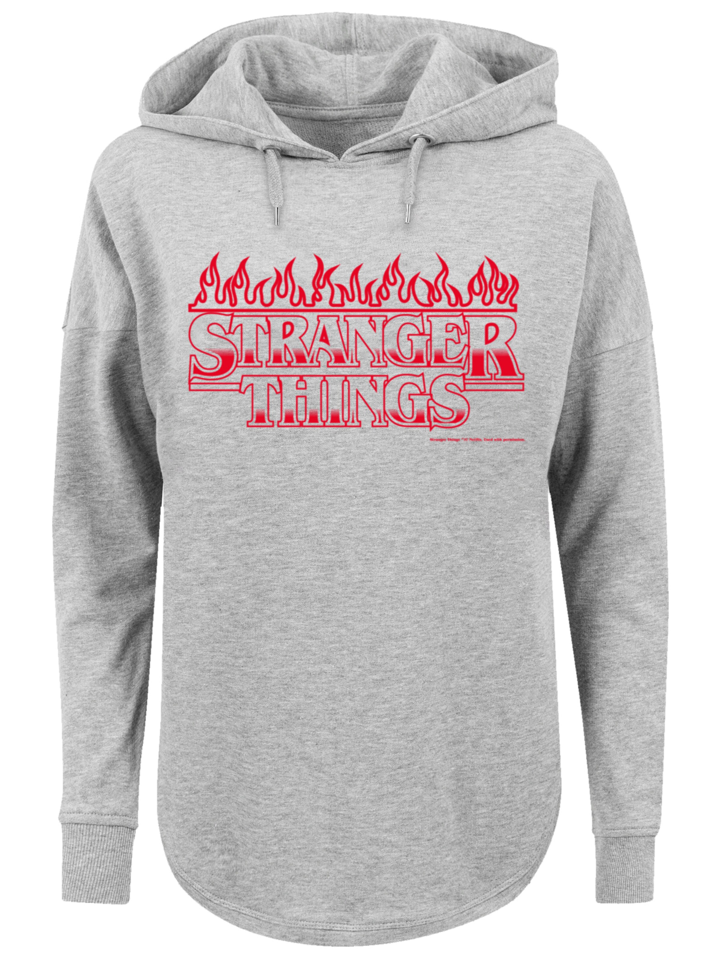 F4NT4STIC Sweatshirt 'Stranger Things Flames Netflix TV Series' in Grau: Vorderseite