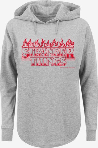 F4NT4STIC Sweatshirt 'Stranger Things Flames Netflix TV Series' in Grau: predná strana