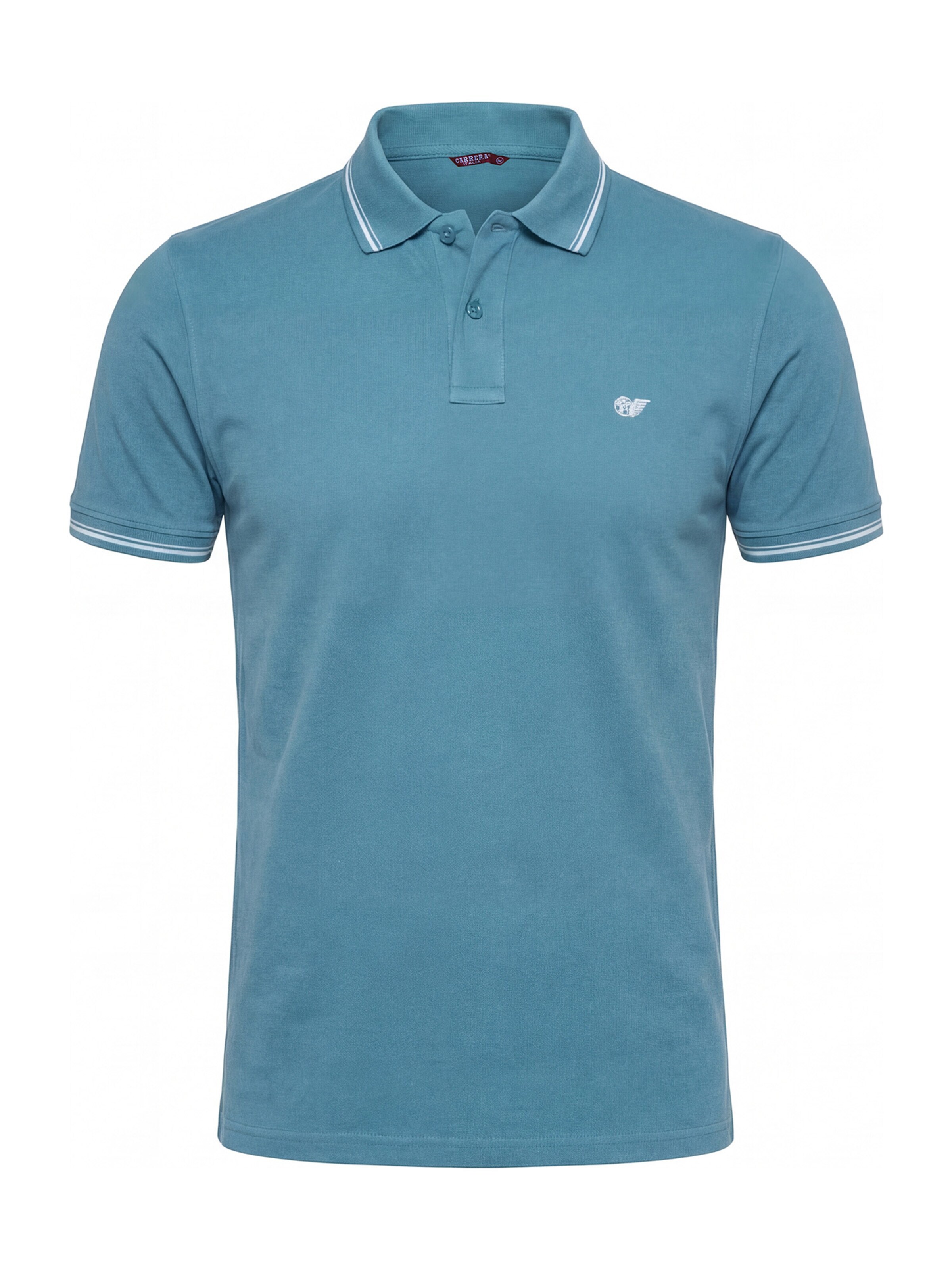 Carrera Jeans Regular Fit Hemd 'Piqué Polo Tipping'‌‌ in Blau: Vorderseite