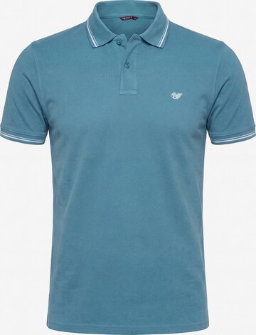 Carrera Jeans Hemd 'Piqué Polo Tipping' in Blau: Vorderseite