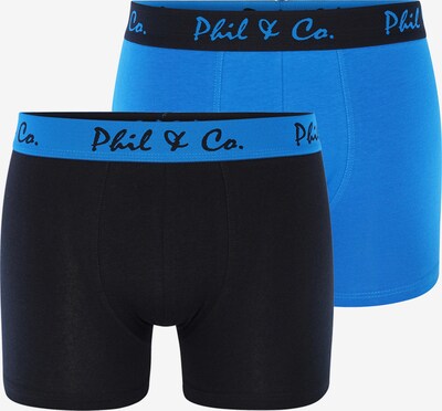 Phil & Co. Berlin Trunks 'Retro' in cyanblau / schwarz, Produktansicht