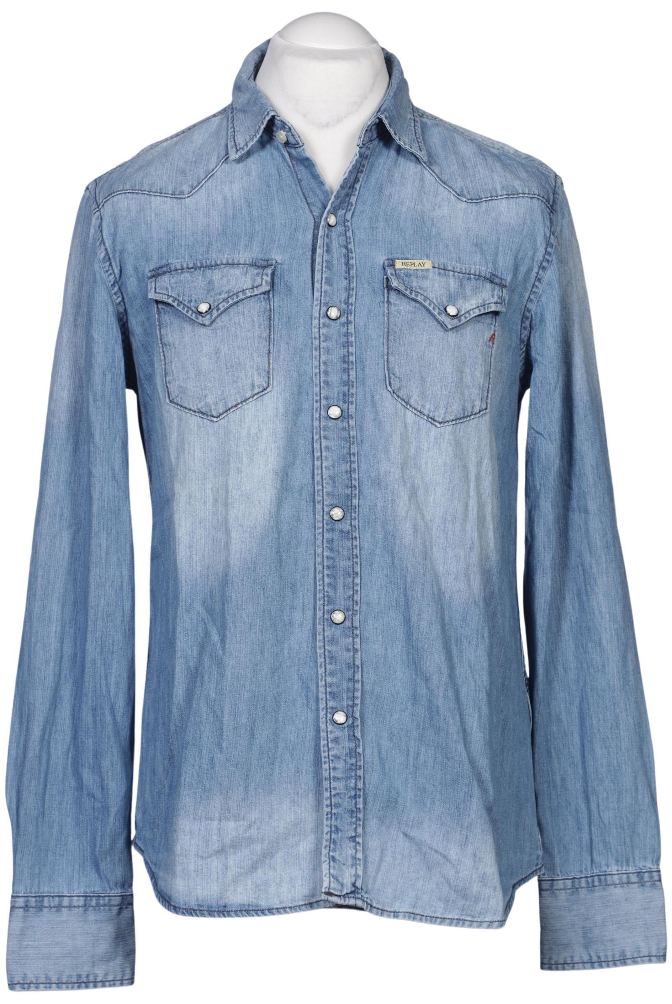 REPLAY Hemd L in Blau: Vorderseite