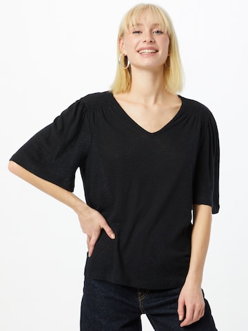 Tricou 'AMALIE' de la PULZ Jeans pe negru: față