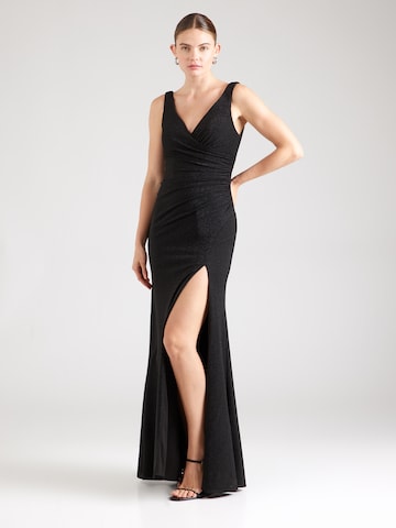 mascara - Vestido de noche en negro: frente
