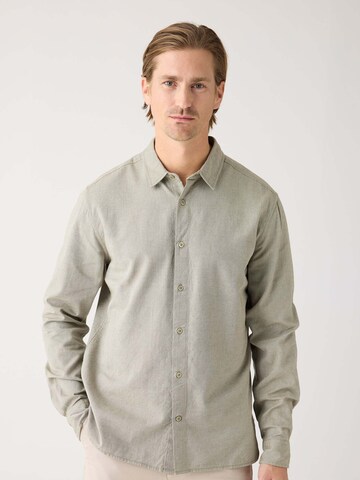 KnowledgeCotton Apparel Regular fit Риза в зелено: отпред