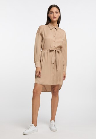 RISA Shirt Dress in Beige: front