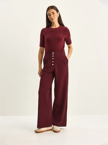 Bianco Lucci Wide leg Bandplooibroek in Rood