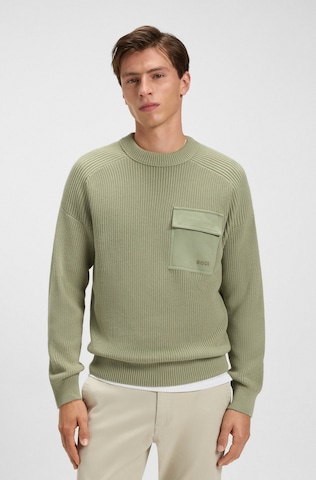 BOSS Orange Sweater in Green: front