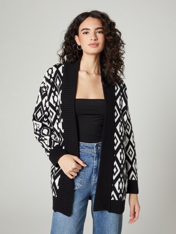 Guido Maria Kretschmer Collection Knit Cardigan 'Aleana' in Black: front