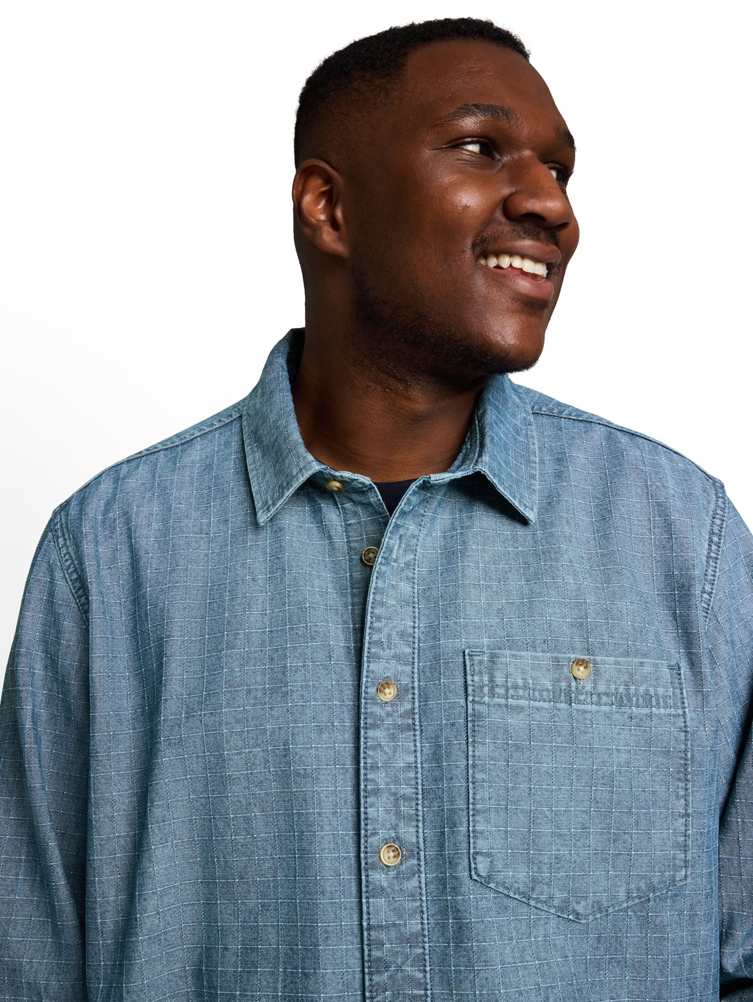 TOM TAILOR Men + Regular Fit Hemd in Blau