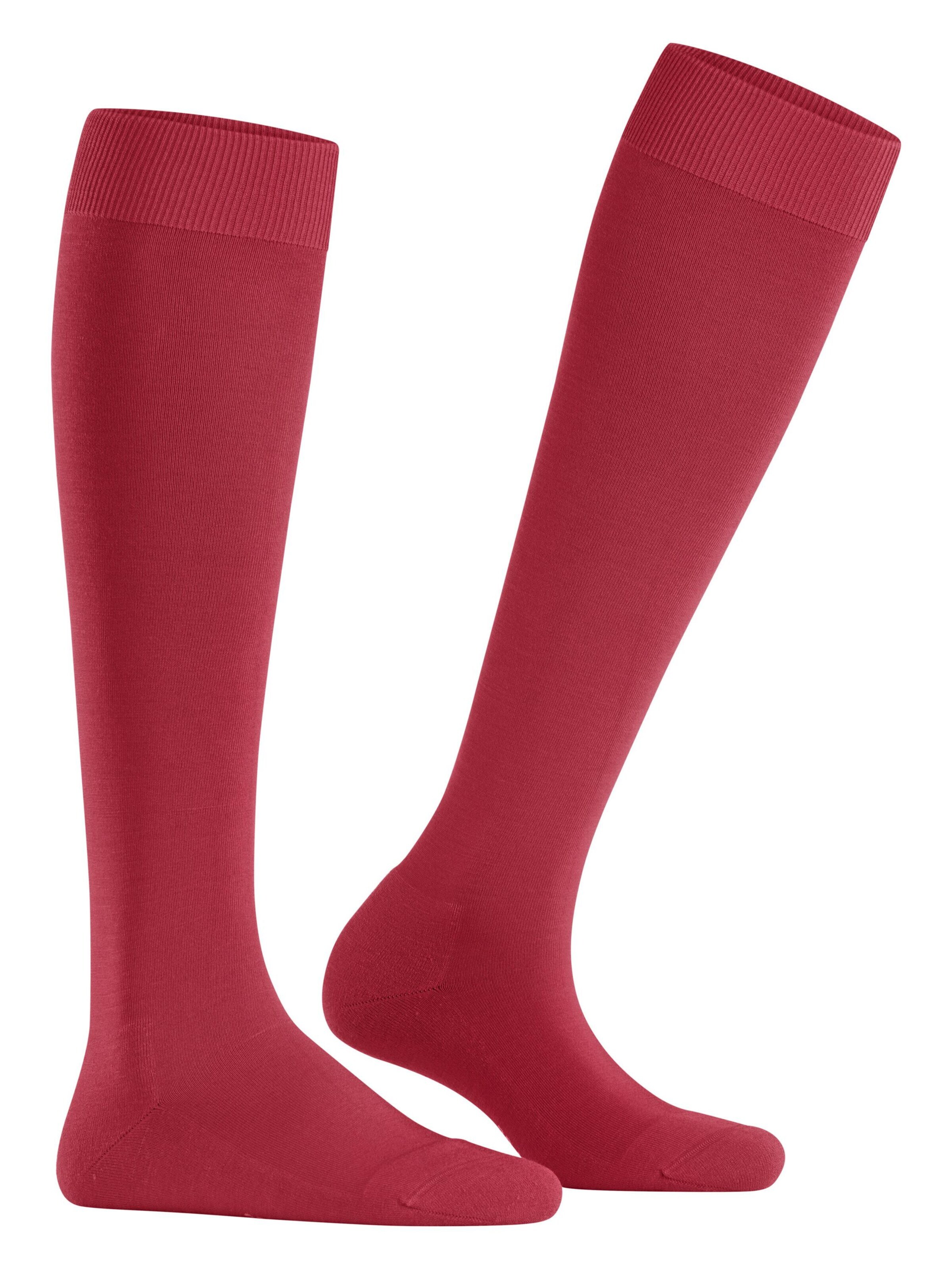 FALKE Knee High Socks 'ClimaWool' in Red: front