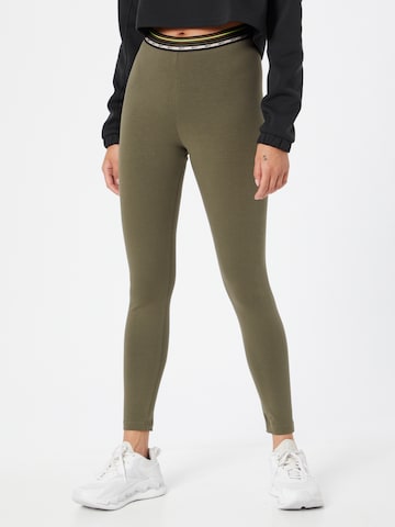 Reebok Skinny Leggings in Green: front