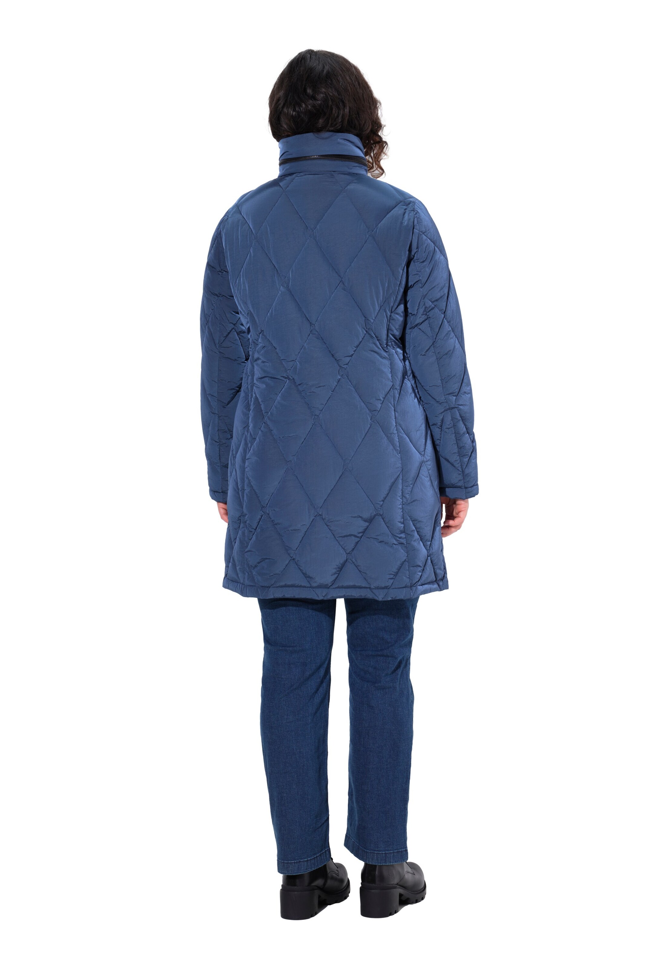 Ulla Popken Between-Seasons Coat in Blue