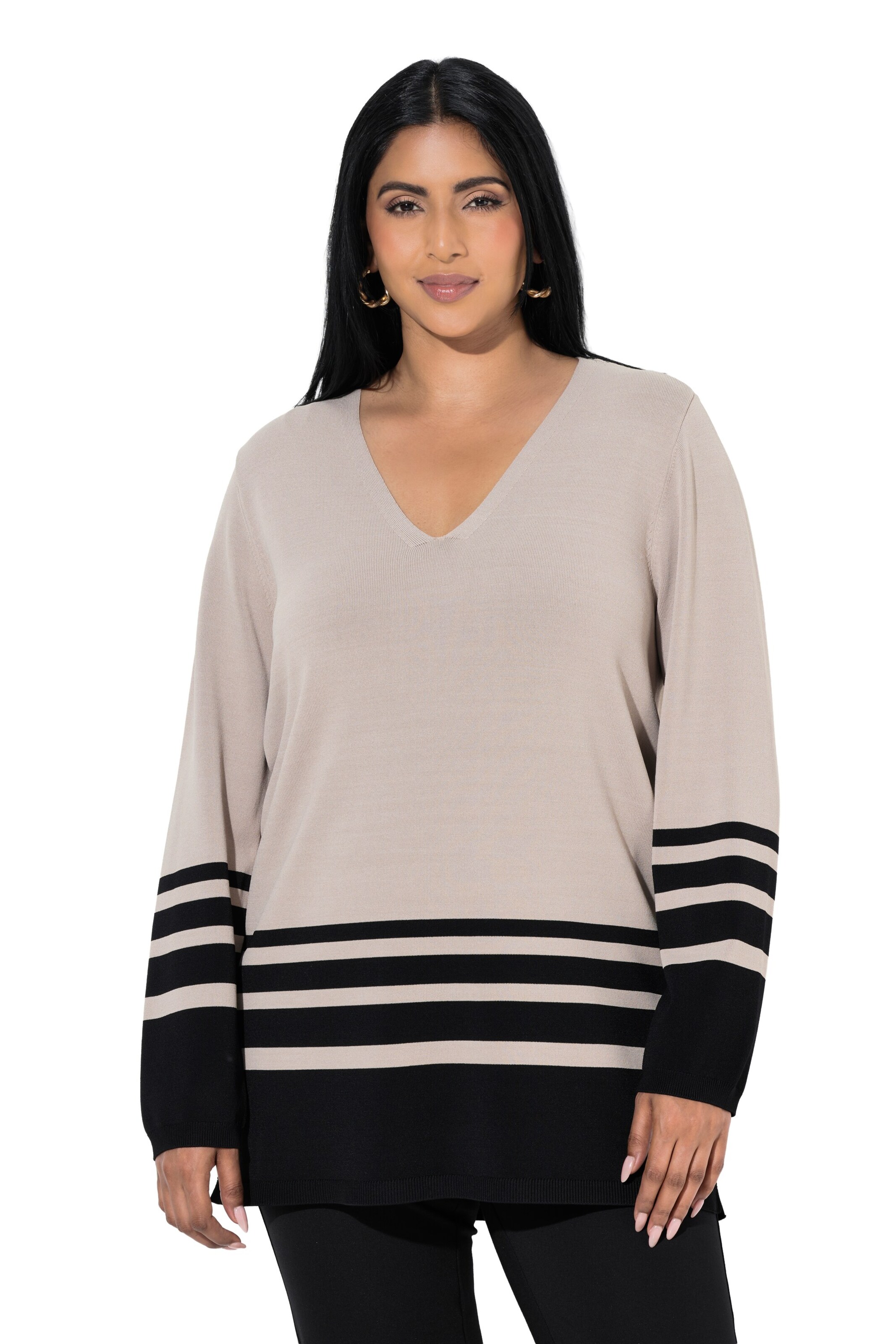 Ulla Popken Trui in Beige: voorkant