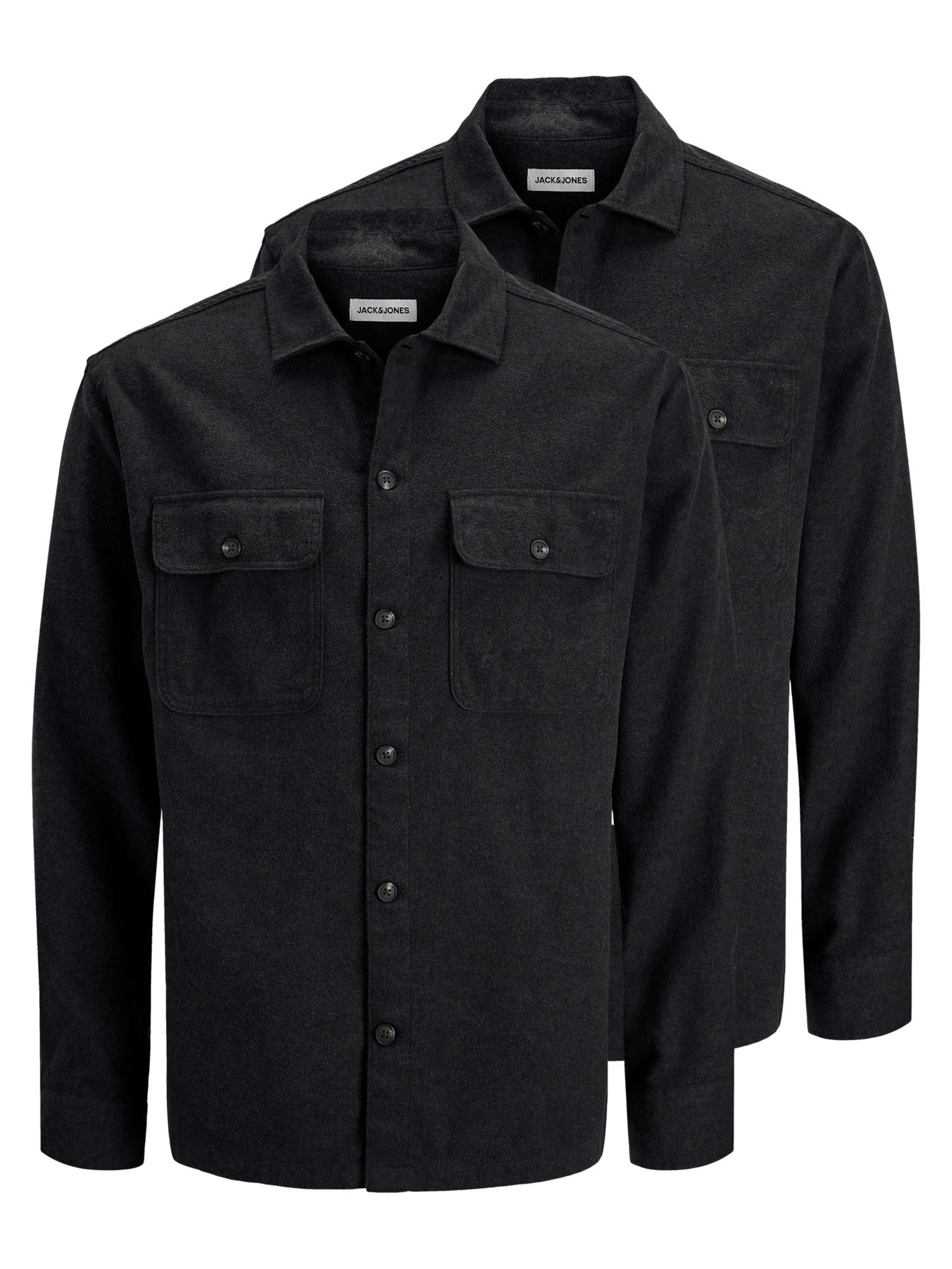 JACK & JONES Overhemd 'Charge' in Zwart: voorkant