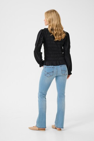 Cream Blouse 'Henva' in Zwart