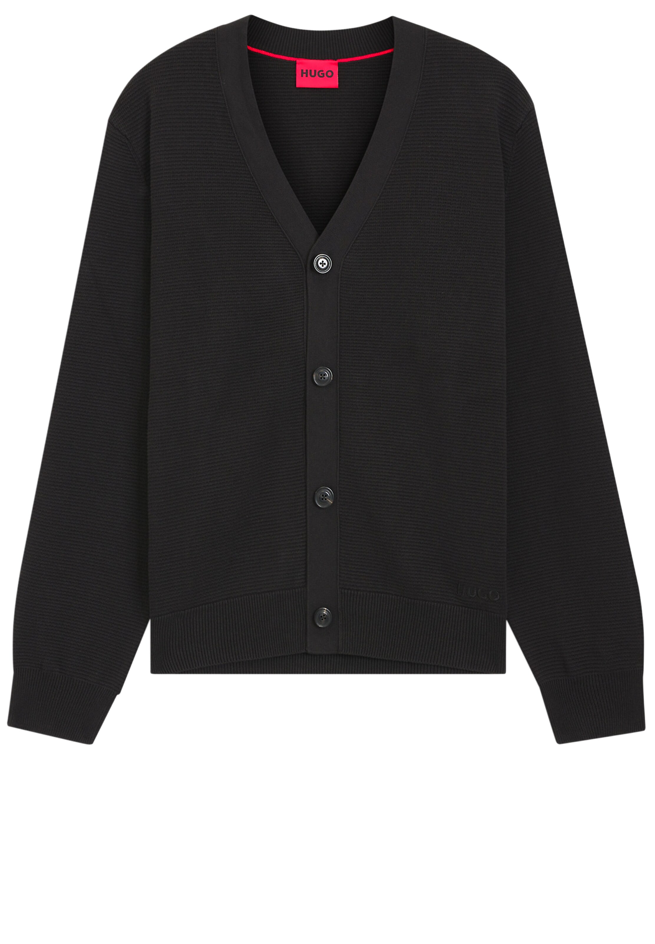 HUGO Strickjacke in Schwarz: Vorderseite