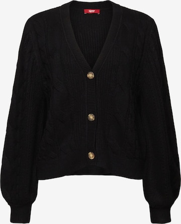 ESPRIT Knit Cardigan in Black: front