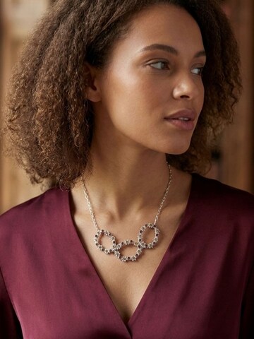 Gloria Mago - Cadena 'Triple Oval Choker in silver and black-blackdiamond mix' en plata