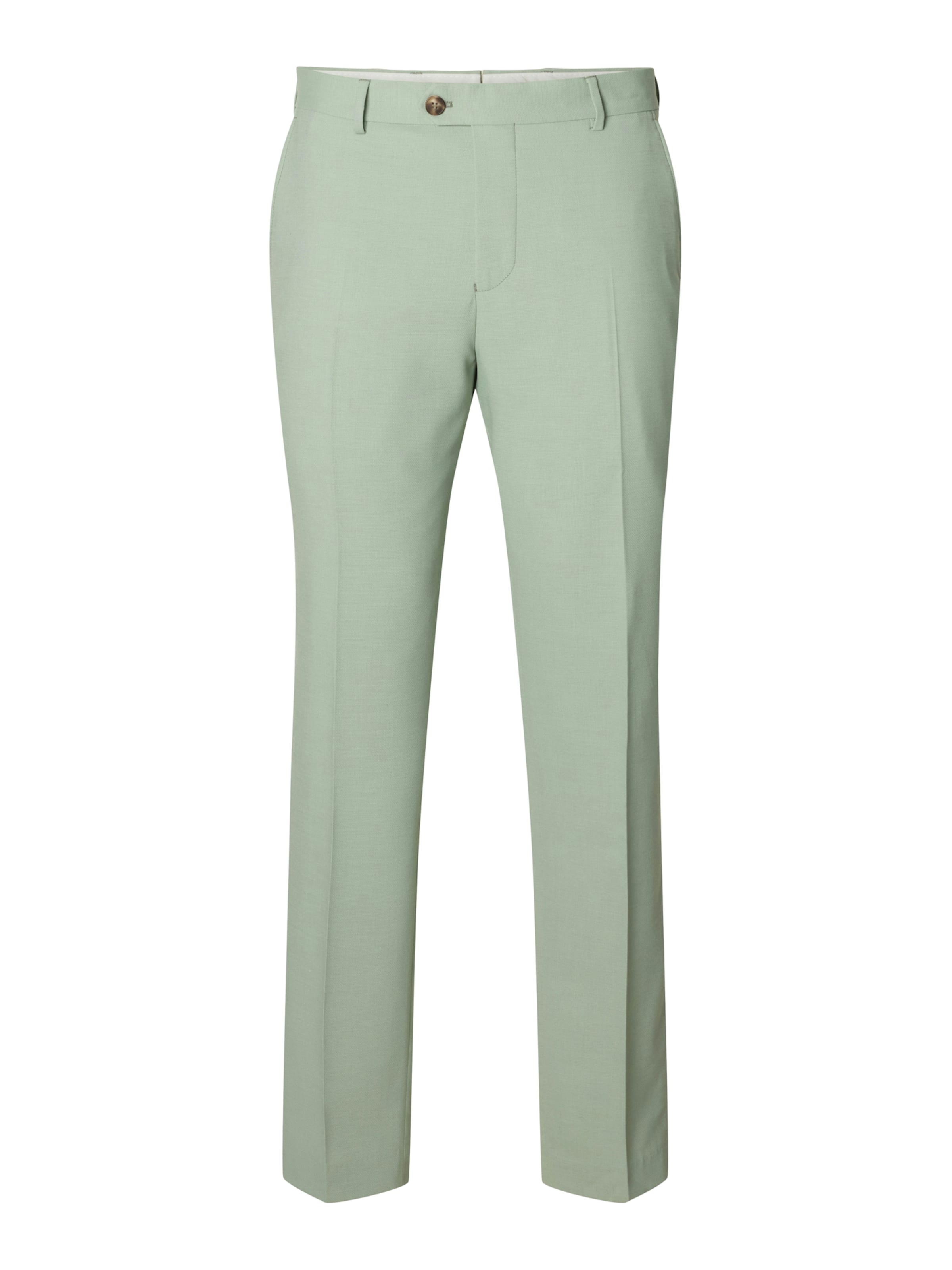 SELECTED - Slimfit Calças com vincos 'SLHNEIL' em verde: frente