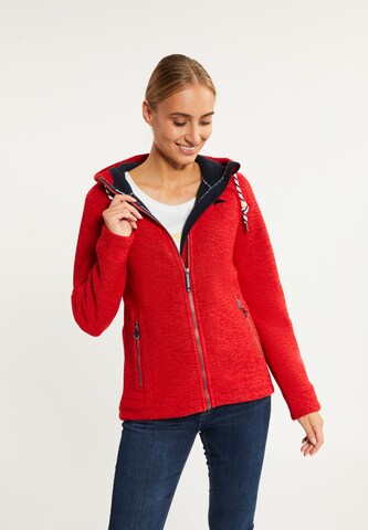 Schmuddelwedda Fleece jas in Rood: voorkant