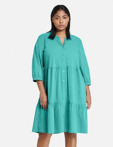 SAMOON Košilové šaty – zelená: přední strana