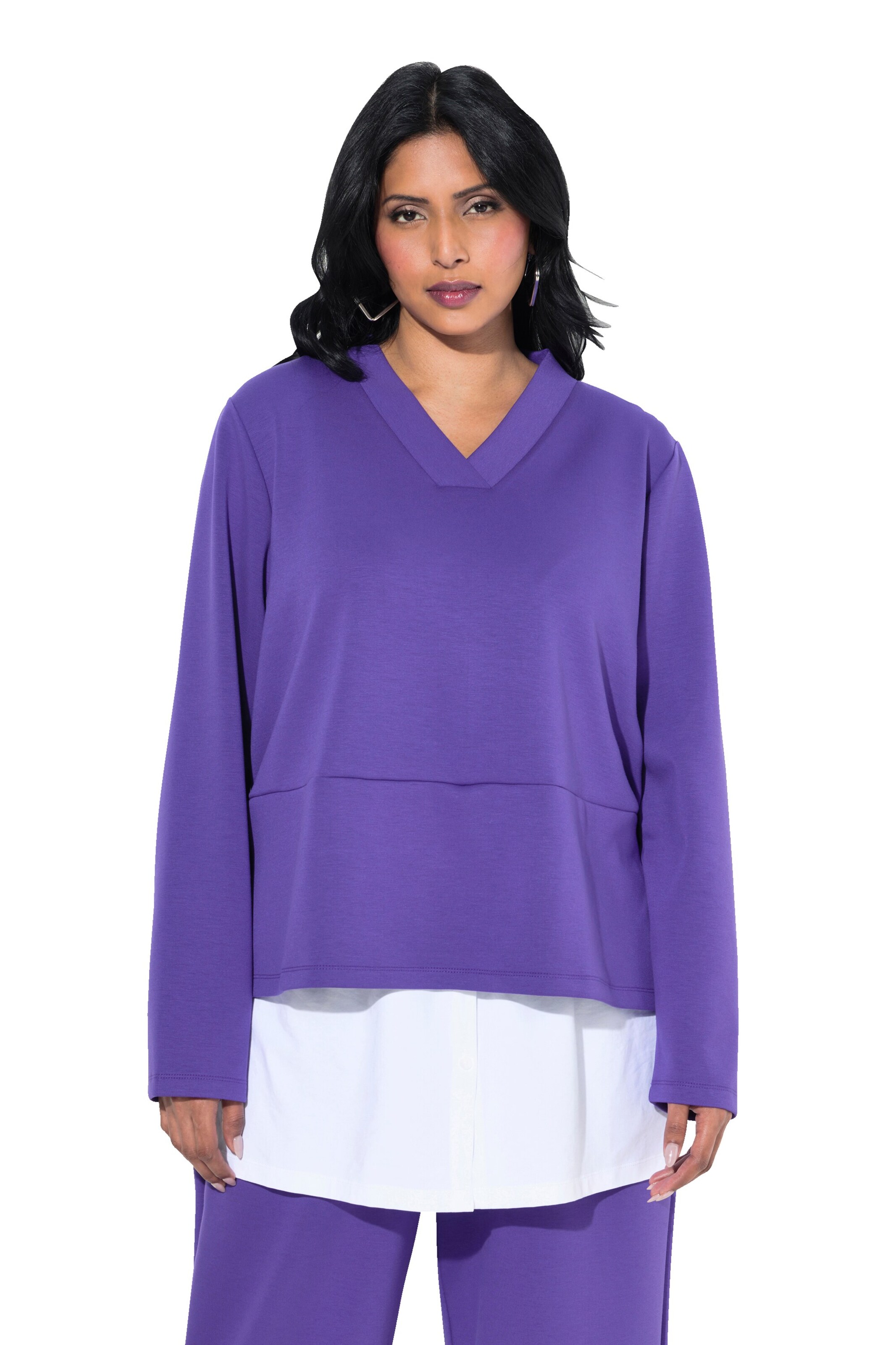 Ulla Popken Sweatshirt in Lila: voorkant