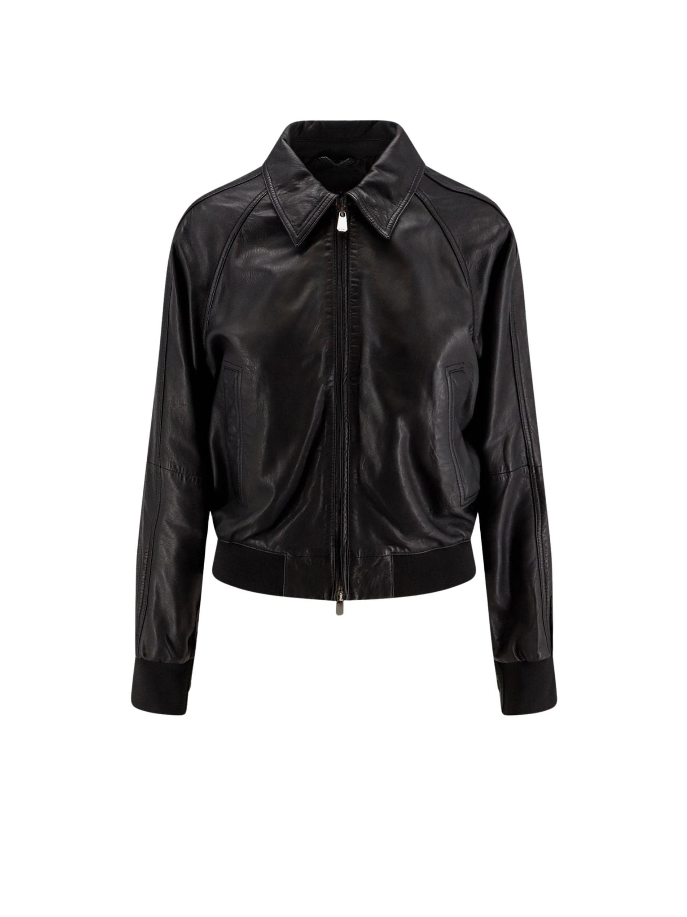 PINKO Tussenjas 'PINKO BARBRA BOMBER PELLE LAVATA GIUBBINO' in de kleur Zwart, Productweergave