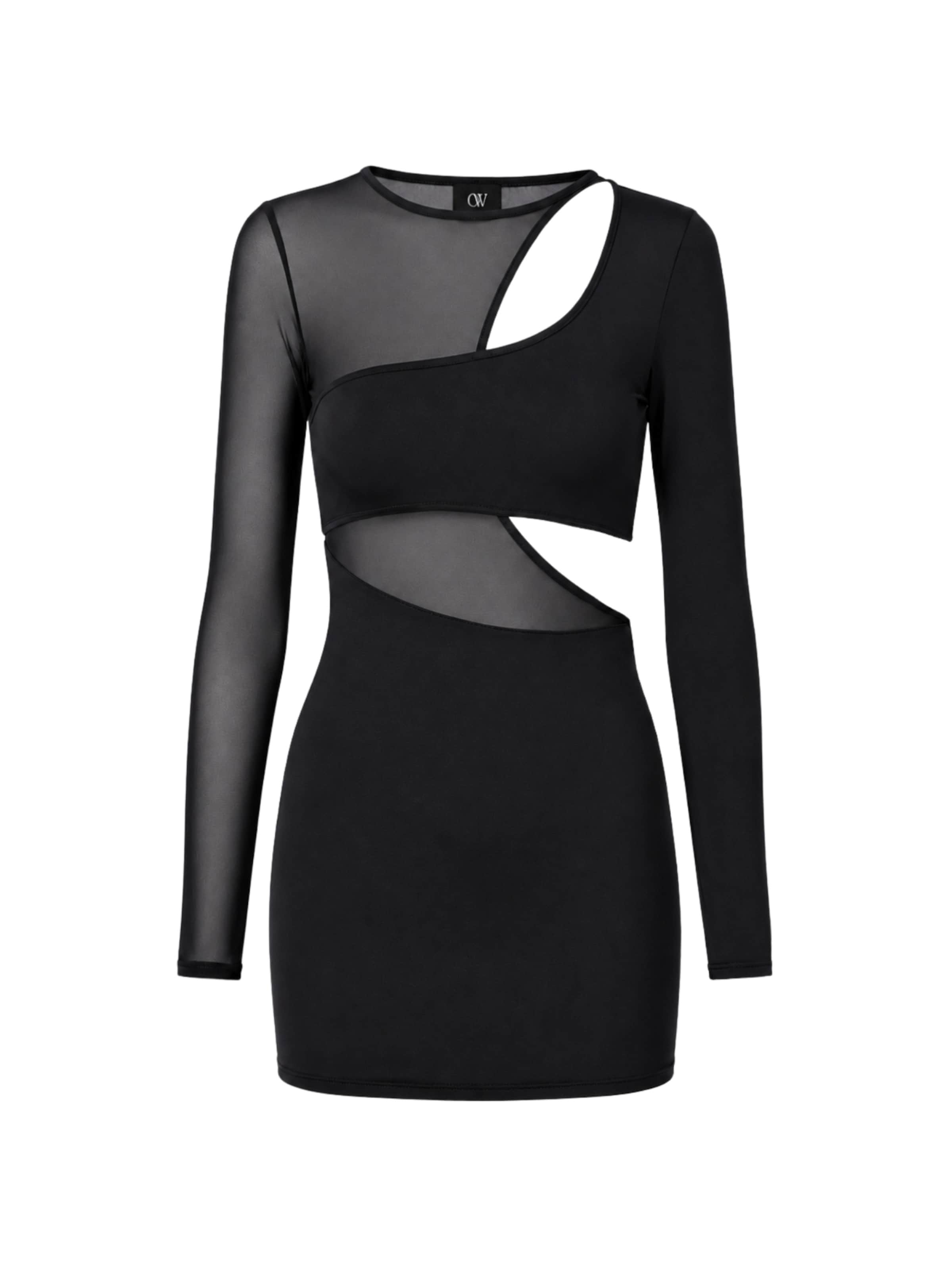 OW Collection Cocktailjurk in Zwart: voorkant