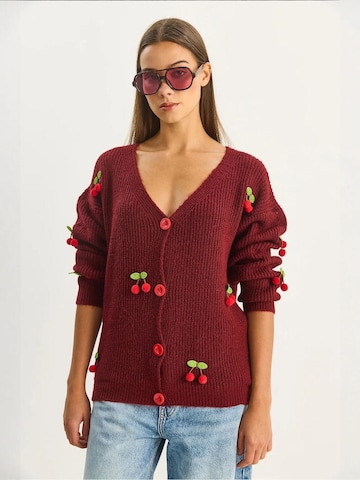 Bianco Lucci Strickjacke in Rot: Vorderseite