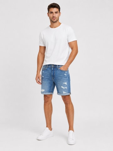 Regular Jean 'Herren Jeansshorts Boxeur des Rues Palm Bay, Slim Fit, Hellblau, Used-Look' Boxeur des Rues en bleu