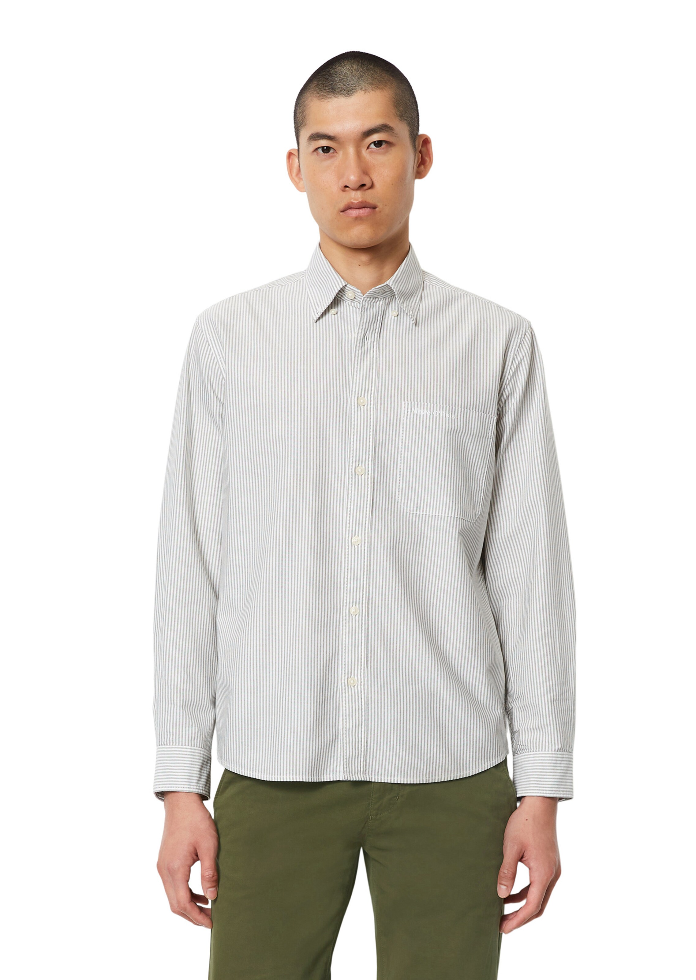 Marc O'Polo Regular Fit Hemd in Grün: Vorderseite