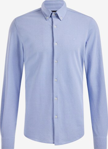 WE Fashion Button Up Shirt in Blue: front