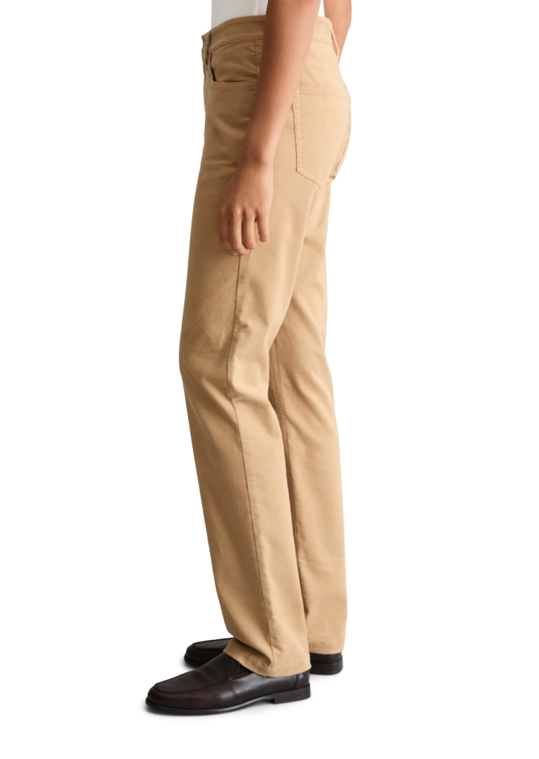 Marc O'Polo DENIM Regular Trousers 'Olina' in Beige: side